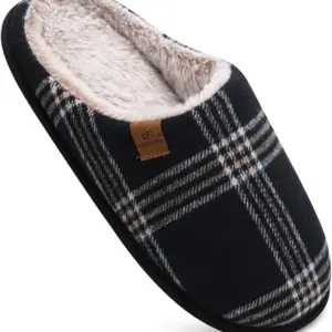 COFACE Unisex Mens Womens Cozy Memory Foam Scuff Slippers Casual Slip On Warm House Shoes Indoor/Outdoor Sandal Slippers With Arch Support Rubber Sole Size 4-15
